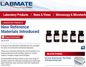 New range of reference materials from Elemental Microanalysis